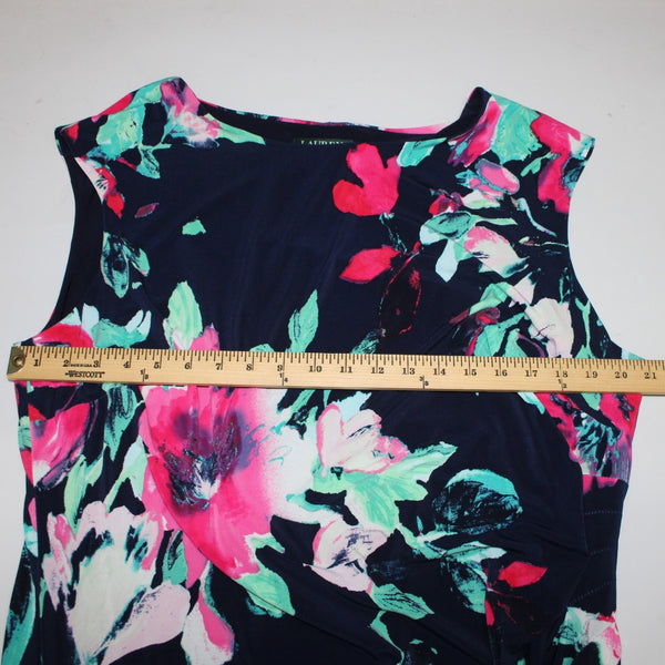 Lauren Ralph Lauren Dress NEW $164 Sz 20W Navy Multi Floral Spring Poly Dress