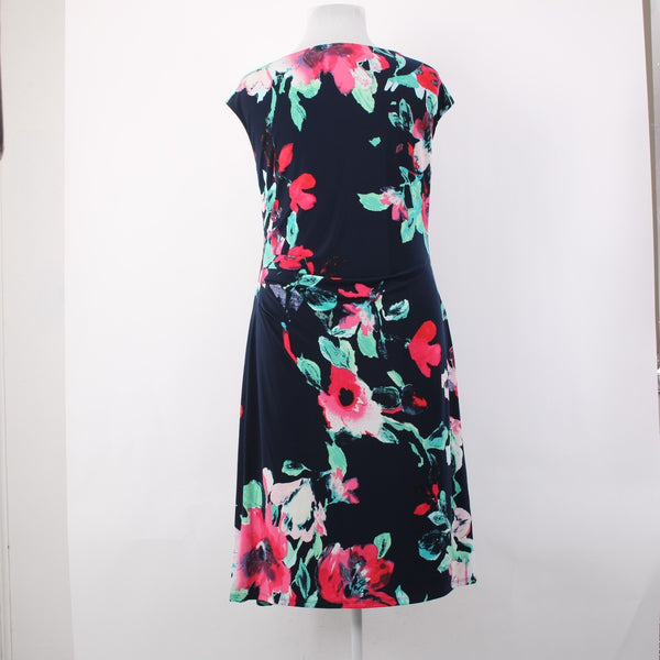 Lauren Ralph Lauren Dress NEW $164 Sz 20W Navy Multi Floral Spring Poly Dress