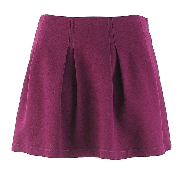 Theory Sz 6 Purple Pleated Short Viscose Polymide Blend Knit Mini Skirt