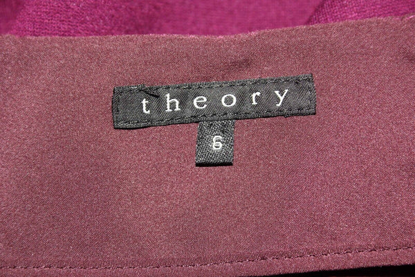 Theory Sz 6 Purple Pleated Short Viscose Polymide Blend Knit Mini Skirt