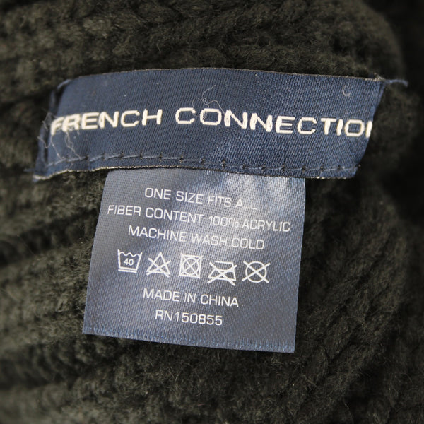 French Connection NEW $50 Sz OS Black Rhinestones 100% Acrylic Beanie