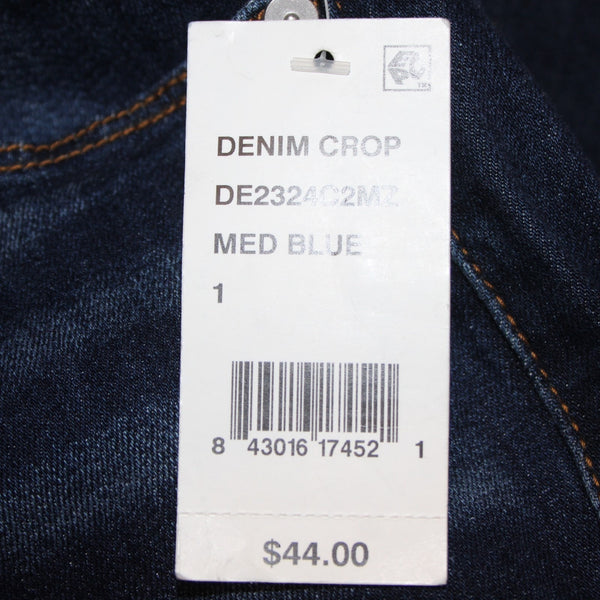Indio Rein Jeans NEW $44 Sz 25 x 30 Blue Denim Distressed Crop Cotton Poly Jeans