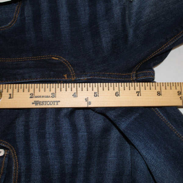 Indio Rein Jeans NEW $44 Sz 25 x 30 Blue Denim Distressed Crop Cotton Poly Jeans