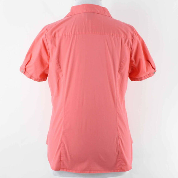 Lane Bryant Sz 20 Coral Button Up Fitted Cotton Blend Top