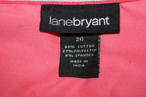Lane Bryant Sz 20 Coral Button Up Fitted Cotton Blend Top