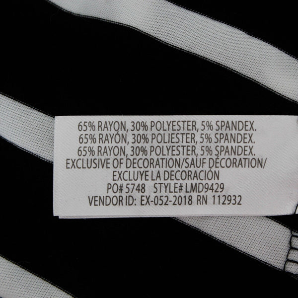 5th Love Sz M Black White Stripe Cold Shoulder Rayon Blend Knit Maxi Dress