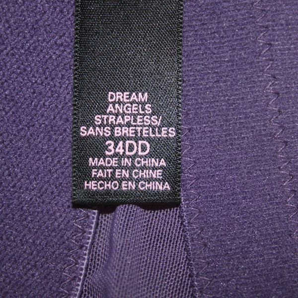 Victoria's Secret NEW Sz 34DD Purple Lace Trim Convertible Strap Nylon Blend Bra