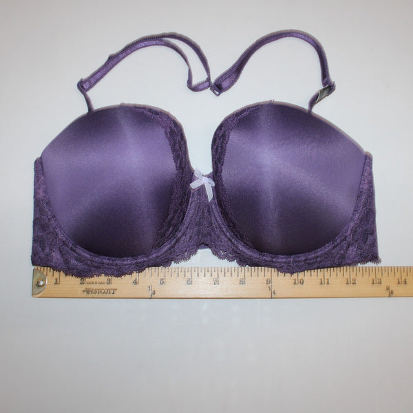 Victoria's Secret NEW Sz 34DD Purple Lace Trim Convertible Strap Nylon Blend Bra