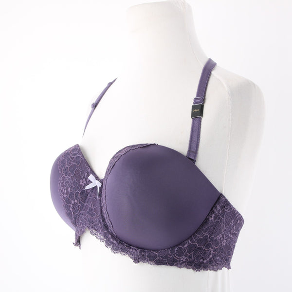 Victoria's Secret NEW Sz 34DD Purple Lace Trim Convertible Strap Nylon Blend Bra