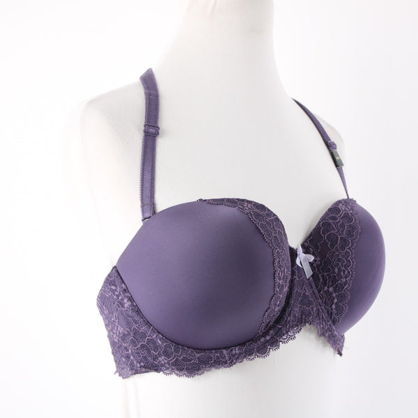 Victoria's Secret NEW Sz 34DD Purple Lace Trim Convertible Strap Nylon Blend Bra