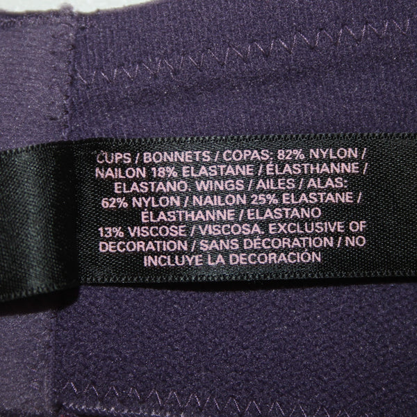 Victoria's Secret NEW Sz 34DD Purple Lace Trim Convertible Strap Nylon Blend Bra