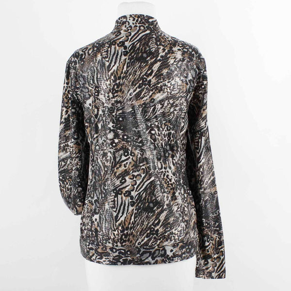 Sport Haley Sz M Animal Black Brown Polyester Spandex Jacket