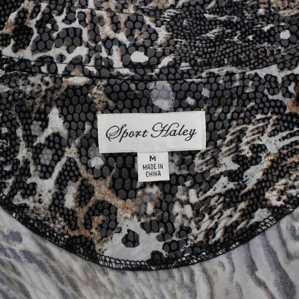 Sport Haley Sz M Animal Black Brown Polyester Spandex Jacket