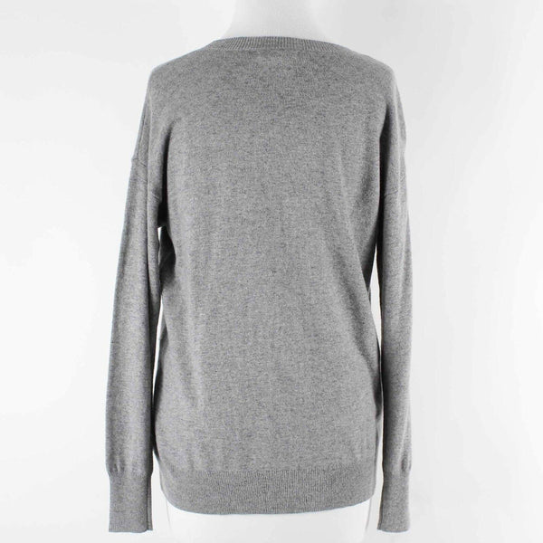 J Crew NEW $98 Sz XS Gray Ivory Pullover Lace Detail Wool Blend Sweater