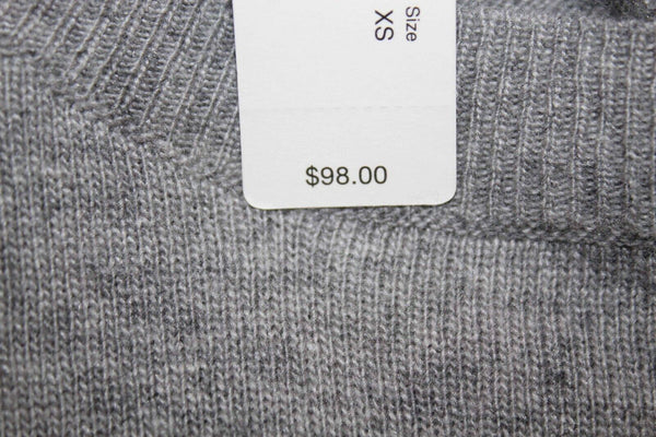 J Crew NEW $98 Sz XS Gray Ivory Pullover Lace Detail Wool Blend Sweater