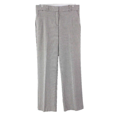 David Dart Sz 8 x 32.5 Black White Houndstooth Poly Rayon Flat Front Knit Pant
