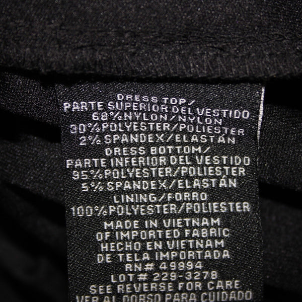 R & M Collection NEW $90 Sz 14 Black Nude Sheer Mesh Inserts Sequin Nylon Dress