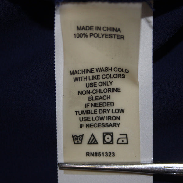 Vince Camuto Top NEW $89 Sz 1X Evening Navy Blue Asymmetrical Lined 100% Poly