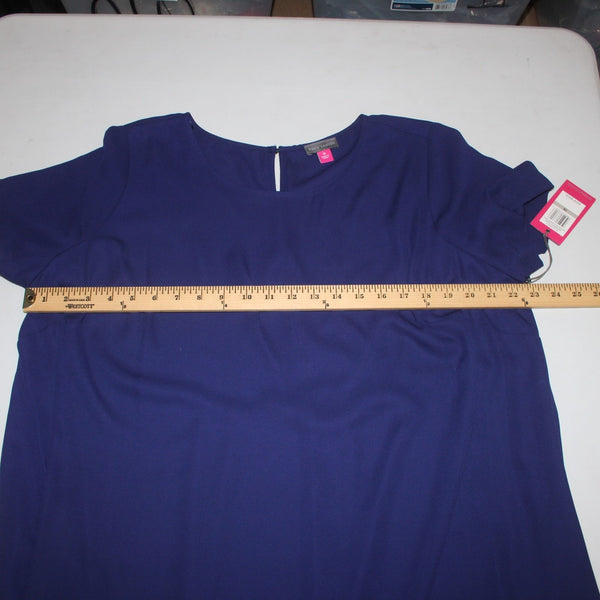 Vince Camuto Top NEW $89 Sz 1X Evening Navy Blue Asymmetrical Lined 100% Poly