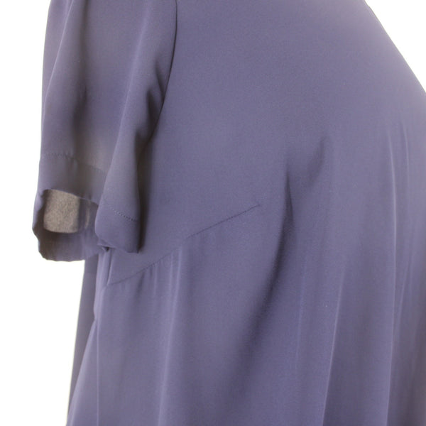 Vince Camuto Top NEW $89 Sz 1X Evening Navy Blue Asymmetrical Lined 100% Poly