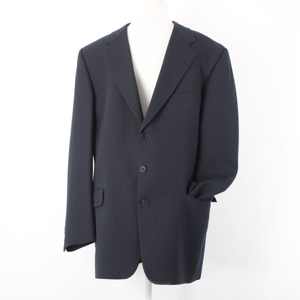 Joseph Abboud Sz 42L Navy Blue Textured 100% Wool 3 Button Lined Classic Blazer