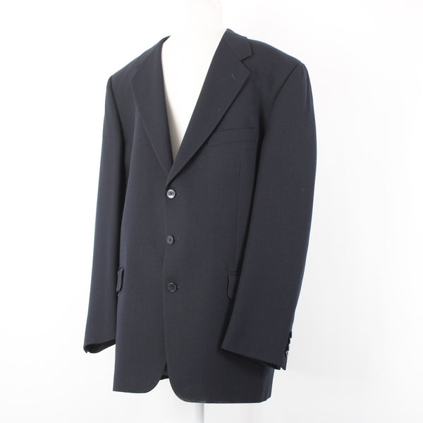 Joseph Abboud Sz 42L Navy Blue Textured 100% Wool 3 Button Lined Classic Blazer