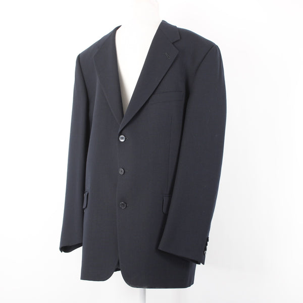 Joseph Abboud Sz 42L Navy Blue Textured 100% Wool 3 Button Lined Classic Blazer