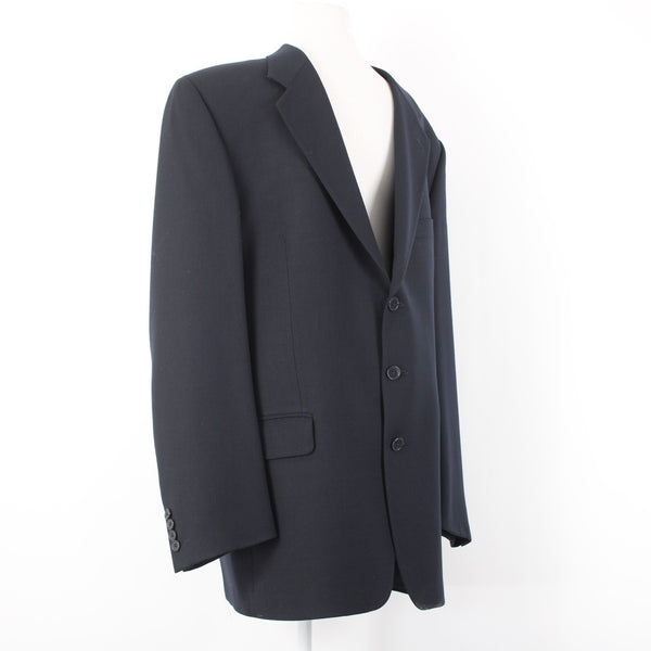 Joseph Abboud Sz 42L Navy Blue Textured 100% Wool 3 Button Lined Classic Blazer