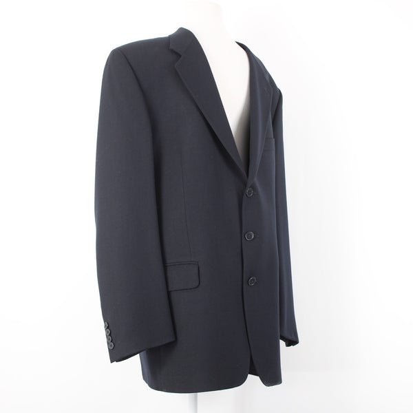 Joseph Abboud Sz 42L Navy Blue Textured 100% Wool 3 Button Lined Classic Blazer