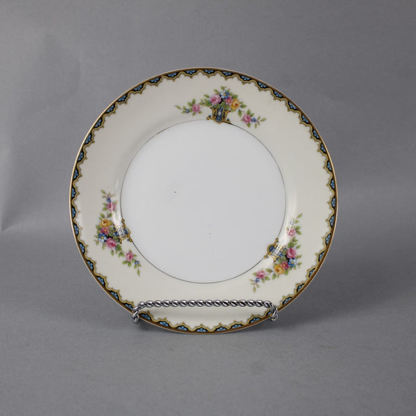 Noritake Plate Romeo White Black Multi Color Floral Painted 6.25" Plate