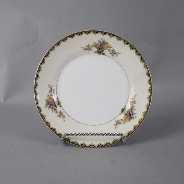 Noritake Plate Romeo White Black Multi Color Floral Painted 6.25" Plate