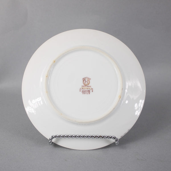 Noritake Plate Romeo White Black Multi Color Floral Painted 6.25" Plate