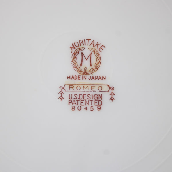 Noritake Plate Romeo White Black Multi Color Floral Painted 6.25" Plate