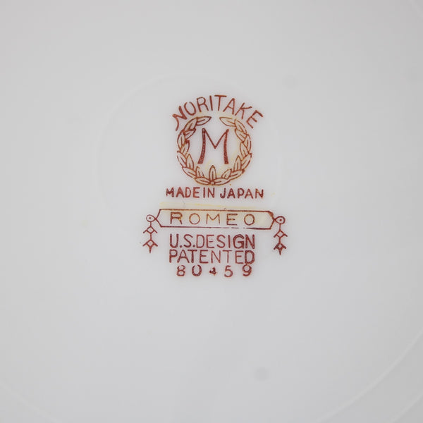 Noritake Plate Romeo White Black Multi Color Floral Painted 6.25" Plate