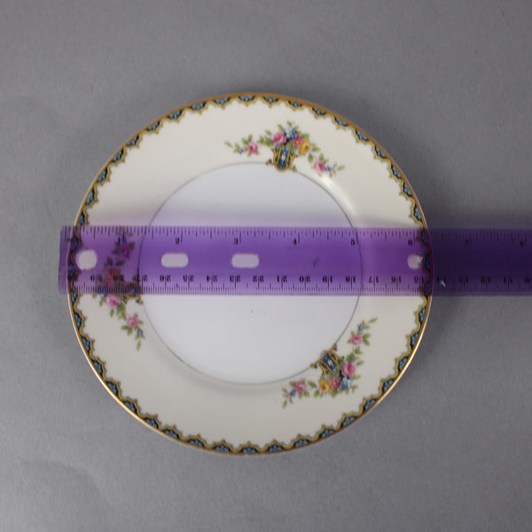 Noritake Plate Romeo White Black Multi Color Floral Painted 6.25" Plate