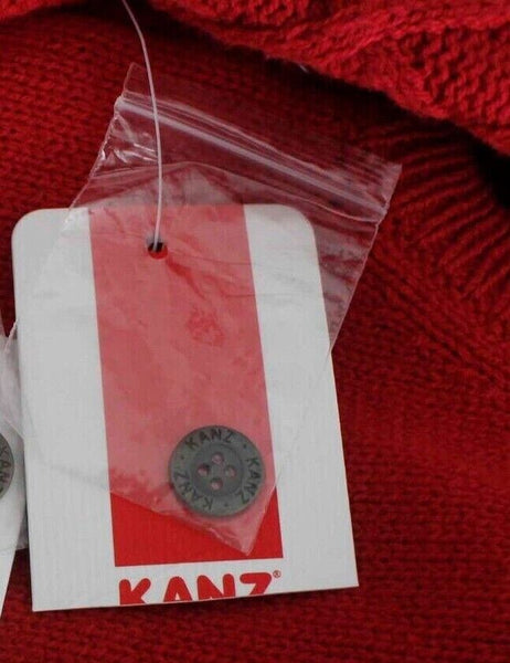 Kanz NEW Sz 3 Month Red Gray Button Down Knit Cotton Blend Vest