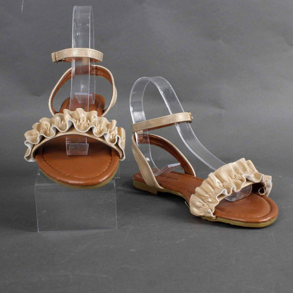Nanette Lepore Sz 2 Girls Gold Champagne Man Made Materials Sandals