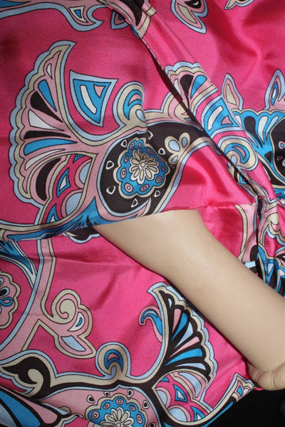 Banana Republic Sz XS Pink Brown Multi Belted Pockets 100% Silk Tunic Dress