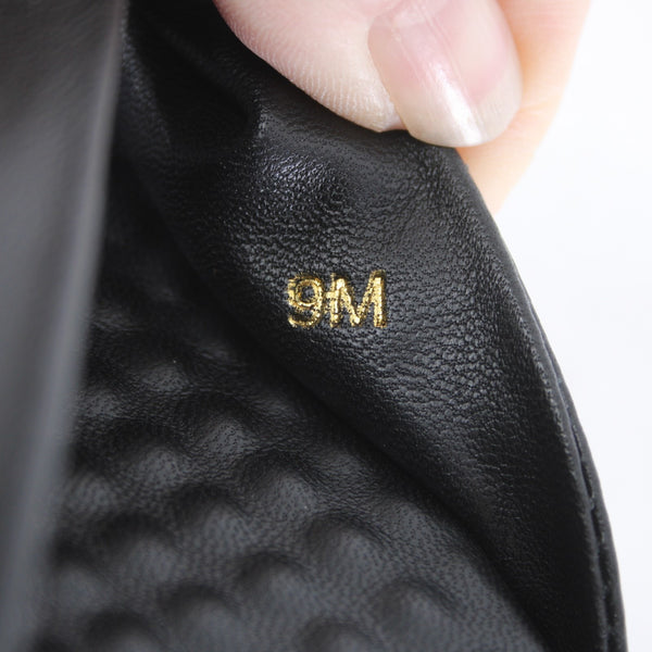 Joan Oloff Sandal Sz 9 M Black Slip On Leather Rubber Sandals