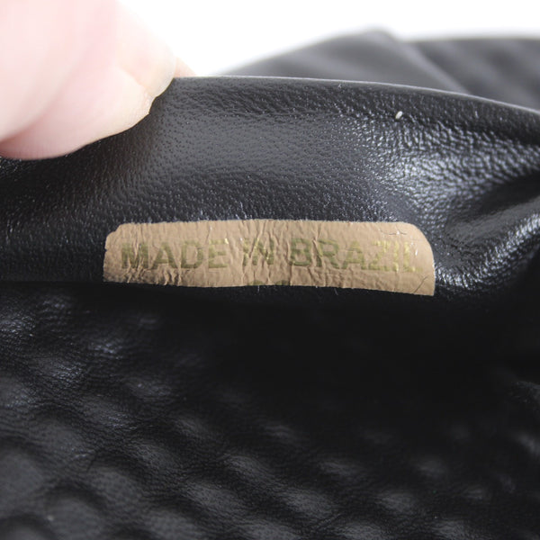 Joan Oloff Sandal Sz 9 M Black Slip On Leather Rubber Sandals