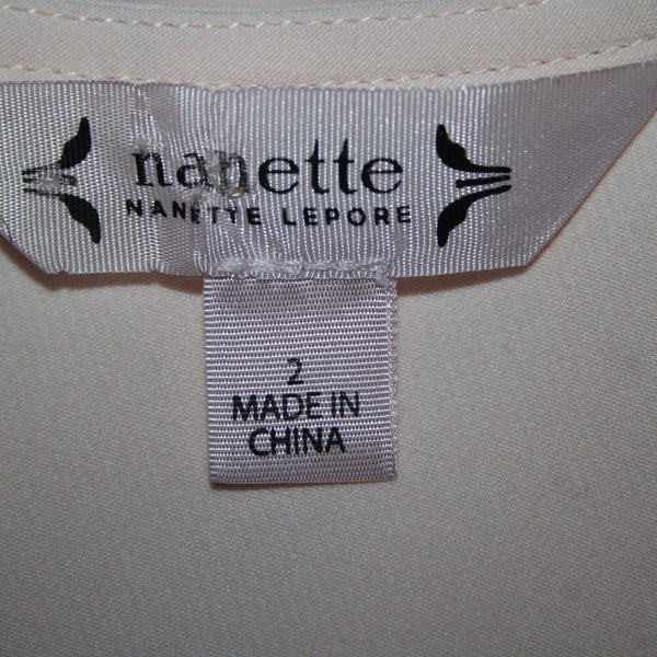 Nanette Lepore Sz 2 Light Pink Ruffle Bodice Cold Shoulder Poly Spandex Dress