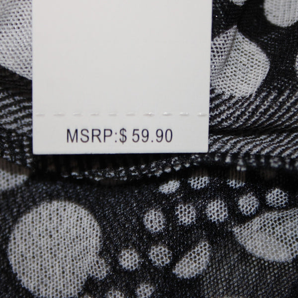 Mirror Image Wrap NEW $60 Sz 3x Black White Polka Dots Sheer Poly Spandex Wrap