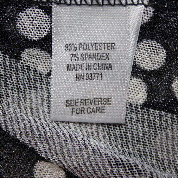 Mirror Image Wrap NEW $60 Sz 3x Black White Polka Dots Sheer Poly Spandex Wrap
