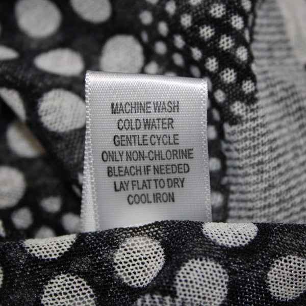 Mirror Image Wrap NEW $60 Sz 3x Black White Polka Dots Sheer Poly Spandex Wrap