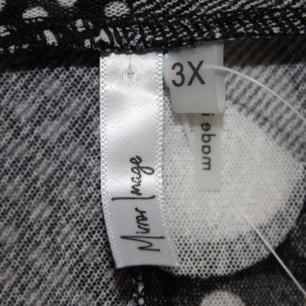 Mirror Image Wrap NEW $60 Sz 3x Black White Polka Dots Sheer Poly Spandex Wrap