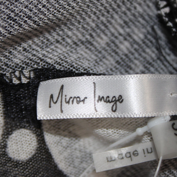 Mirror Image Wrap NEW $60 Sz 3x Black White Polka Dots Sheer Poly Spandex Wrap