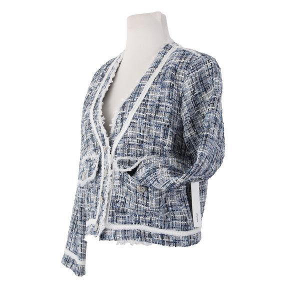 Aqua Jacket NEW $128 Sz S Navy Blue White Silver Buttons 100% Polyester Jacket