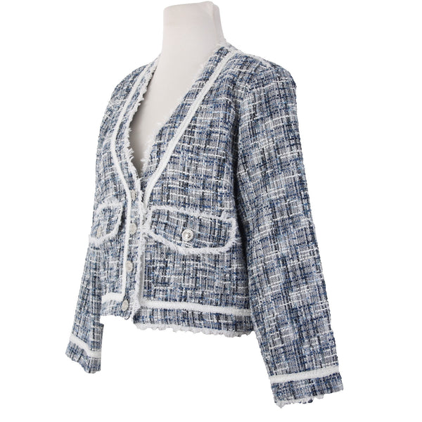 Aqua Jacket NEW $128 Sz S Navy Blue White Silver Buttons 100% Polyester Jacket