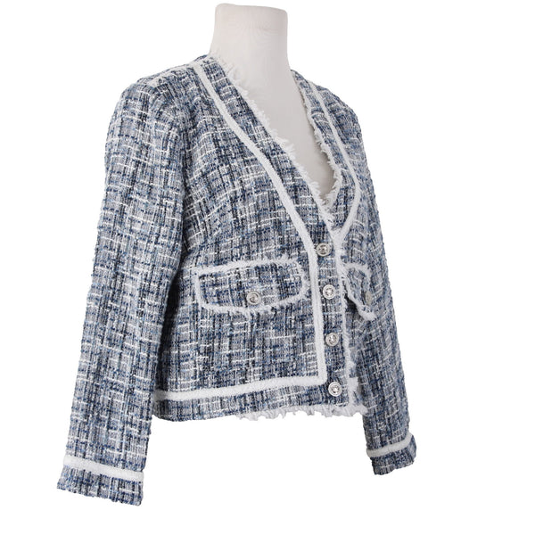Aqua Jacket NEW $128 Sz S Navy Blue White Silver Buttons 100% Polyester Jacket