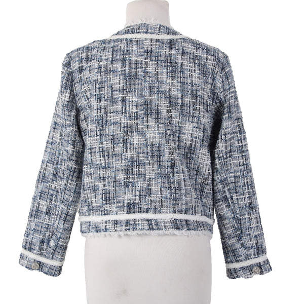 Aqua Jacket NEW $128 Sz S Navy Blue White Silver Buttons 100% Polyester Jacket